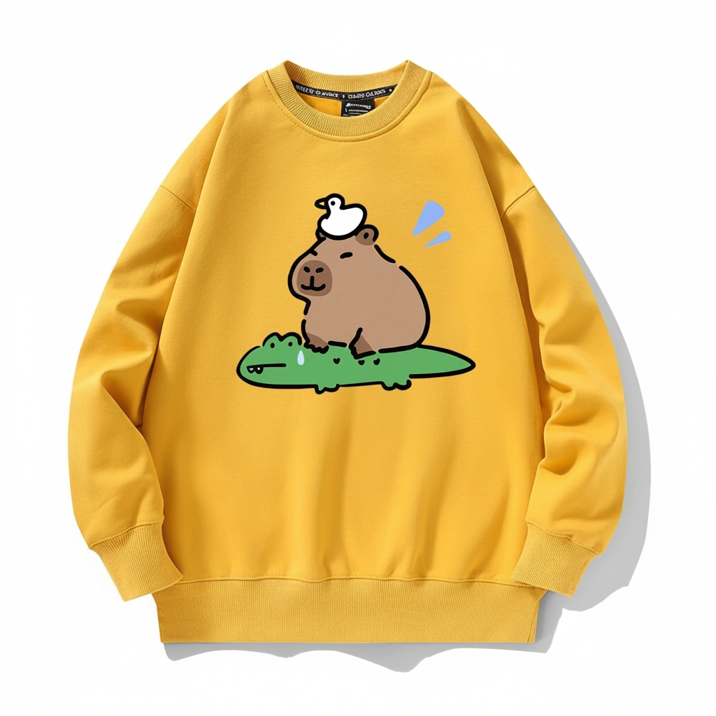 Alligator and Duck Stack Capybara Sweatshirt