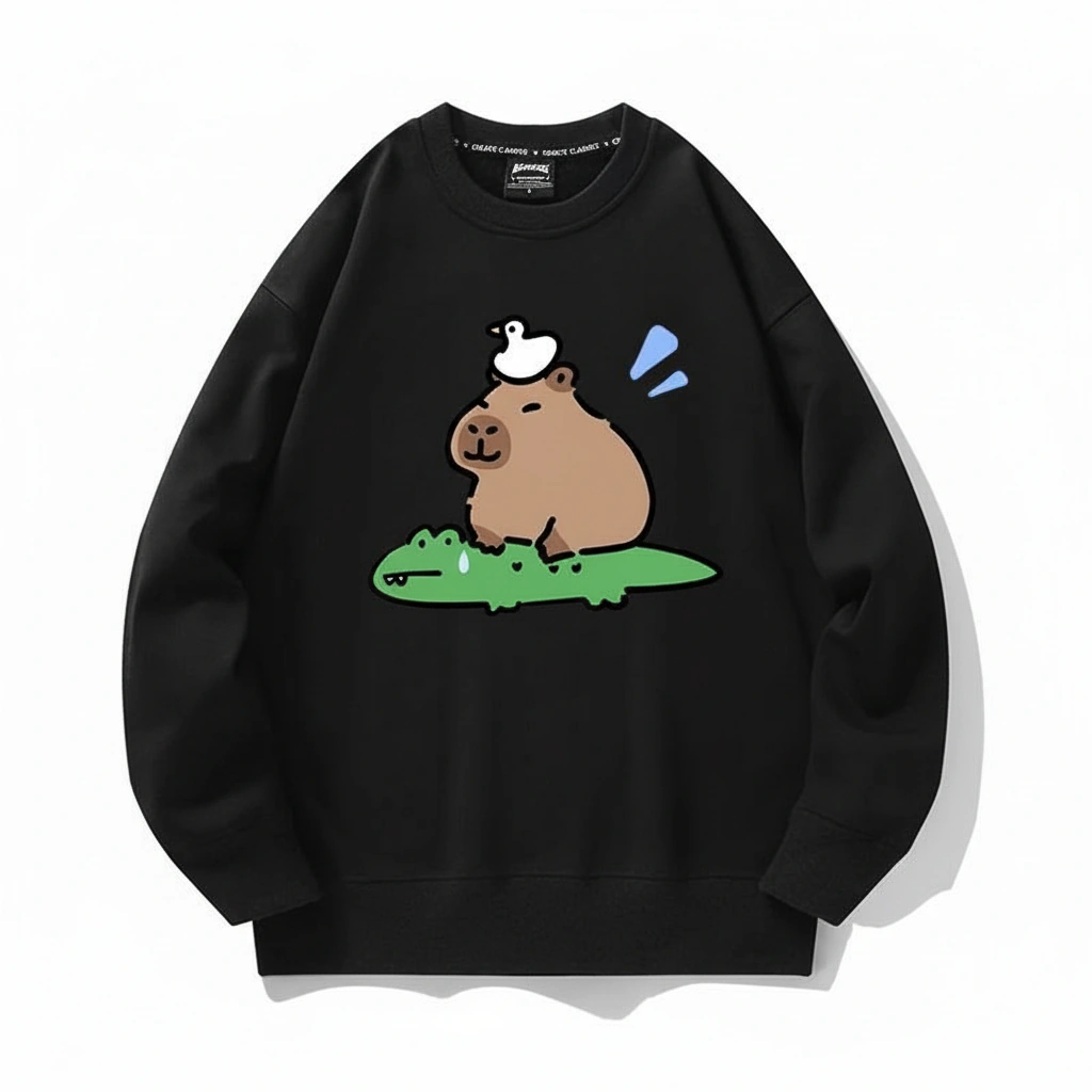 Alligator and Duck Stack Capybara Sweatshirt